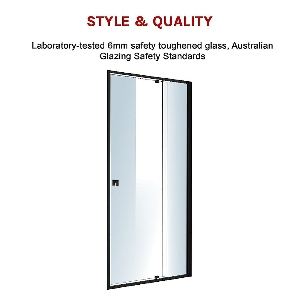 Adjustable Semi Frameless Shower Screen (82~90) X 195Cm Australian Safety Glass