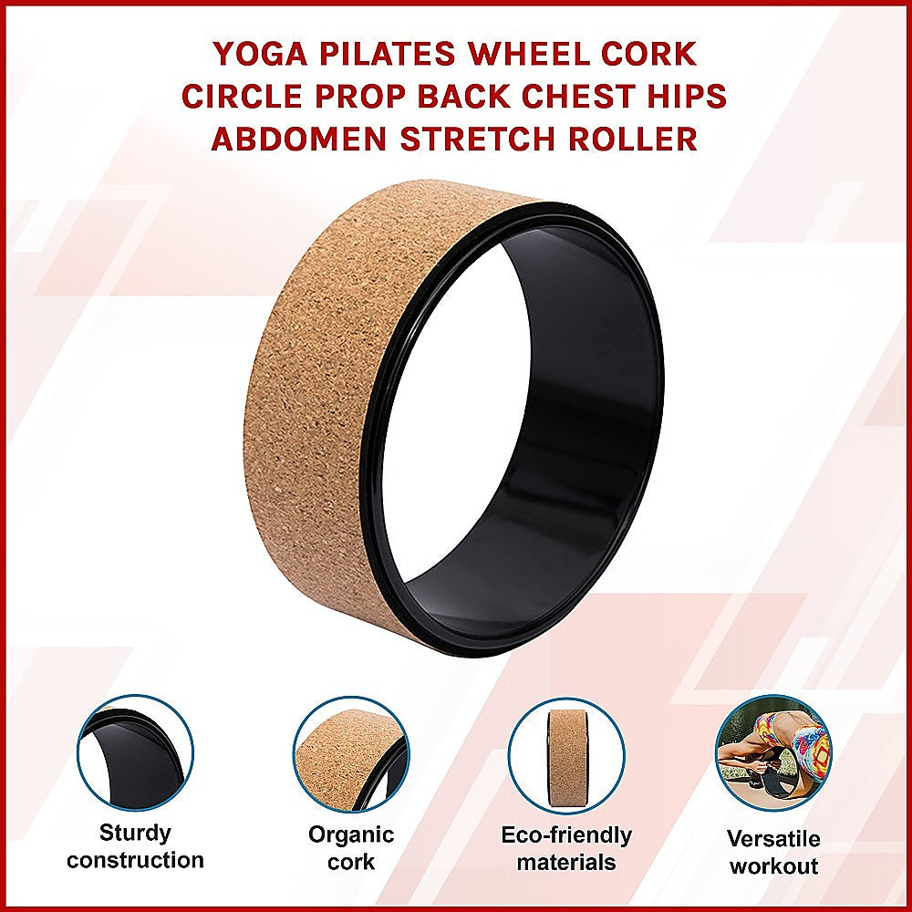 Yoga Pilates Wheel Cork Circle Prop Back Chest Hips