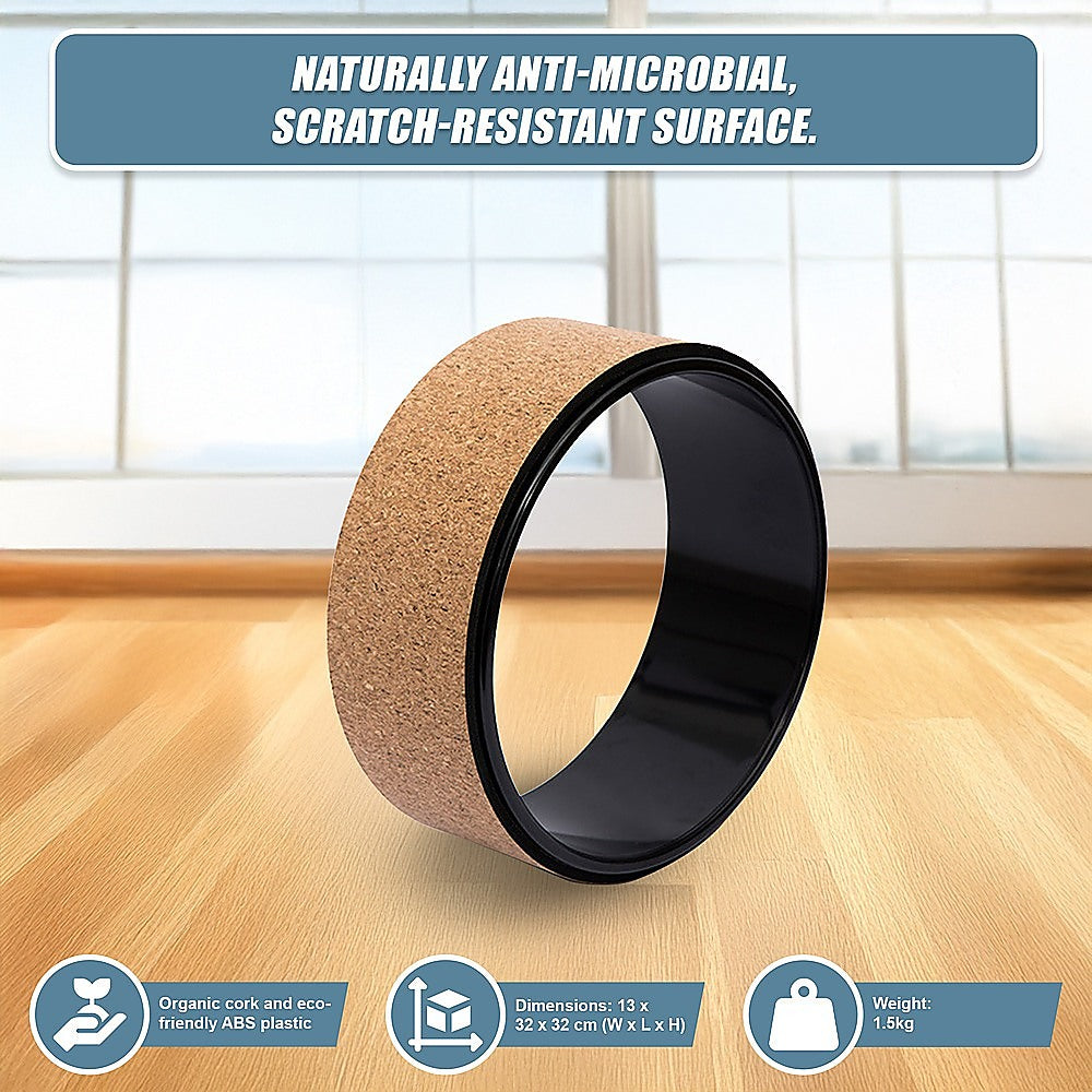 Yoga Pilates Wheel Cork Circle Prop Back Chest Hips