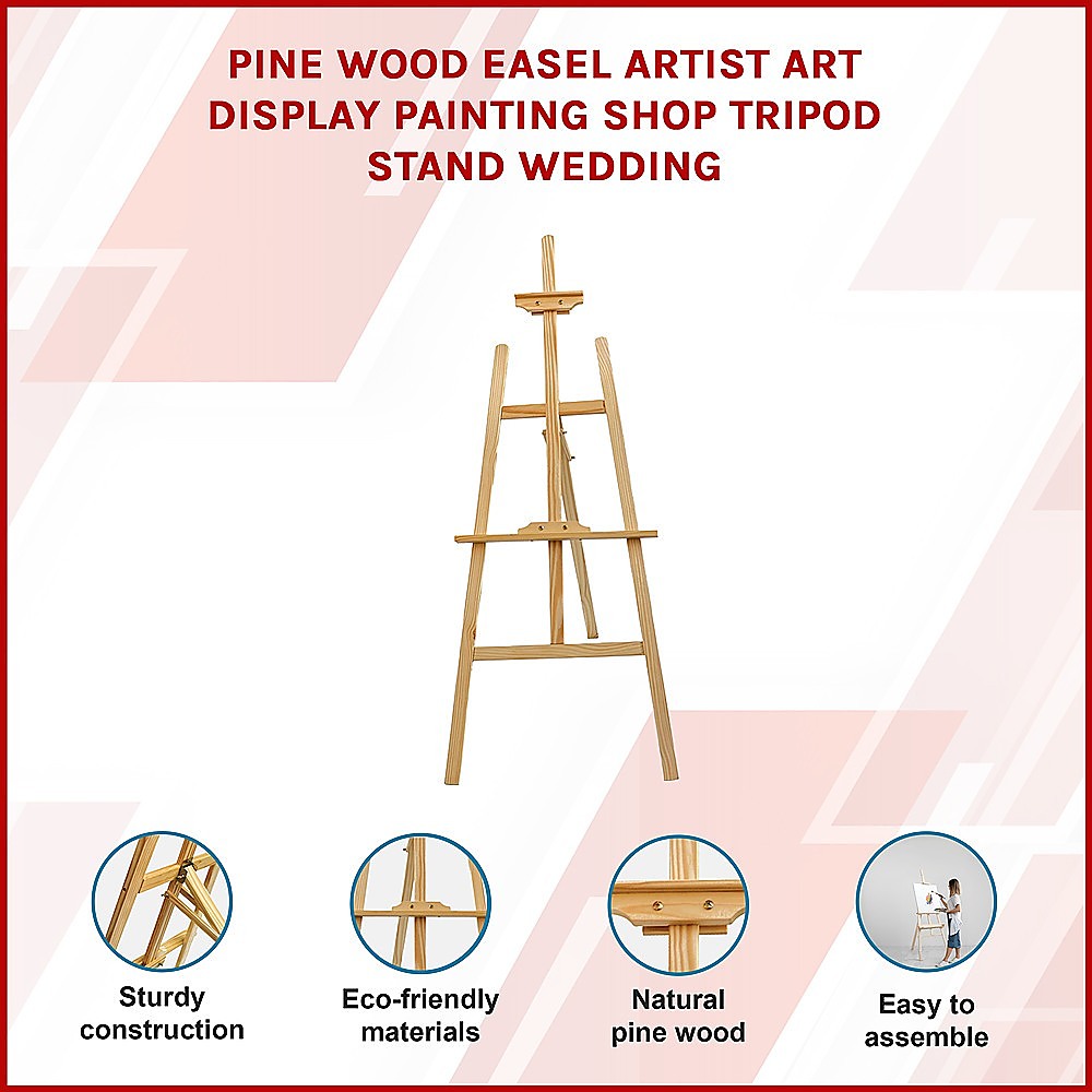 Pine Wood Easel Artist Art Display Painting Shop Tripod Stand Wedding | Arts & Crafts