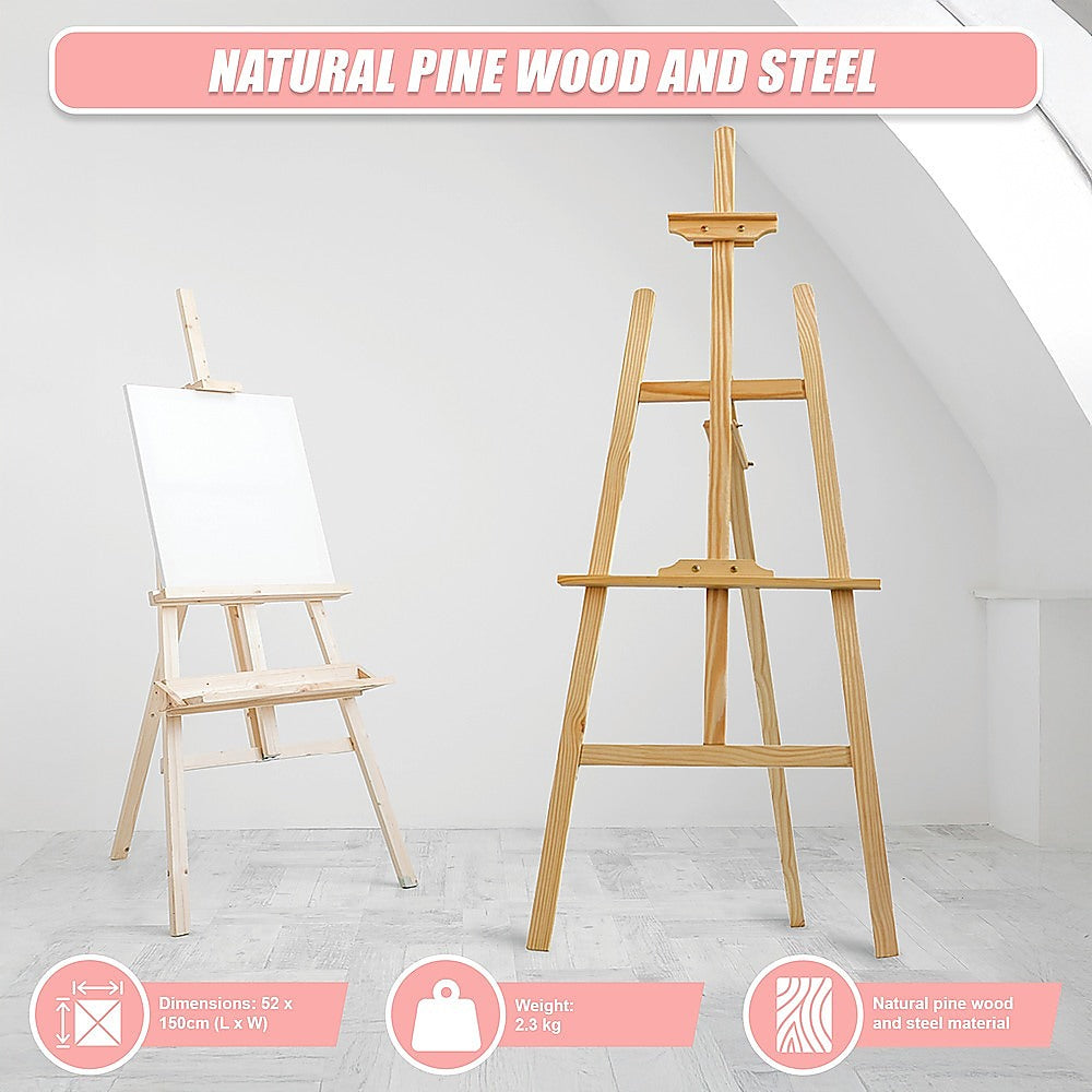 Pine Wood Easel Artist Art Display Painting Shop Tripod Stand Wedding, Pine finish