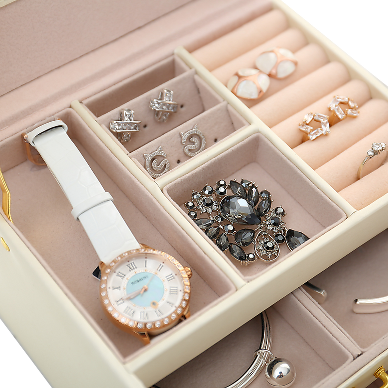 Jewellery Storage Box Girls Rings Necklaces Display Organiser Storage - Arts & Crafts