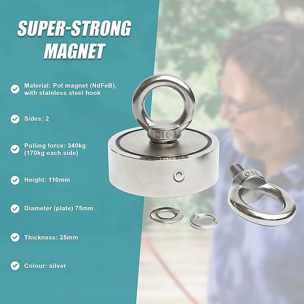 340Kg Neodymium Recovery Magnet Hook For Treasure Hunting & Fishing