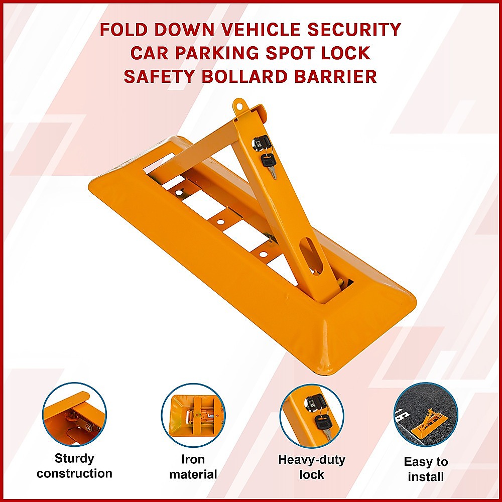 Fold Down Vehicle Security Bollard For Parking Spot Safety - Masonry Tools