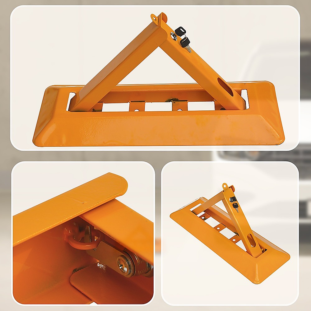 Fold Down Vehicle Security Bollard For Parking Spot Safety | Wheel Clamp - photo 13