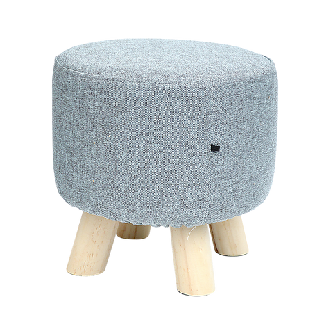 Fabric Ottoman Foot Stool With Wood Storage
