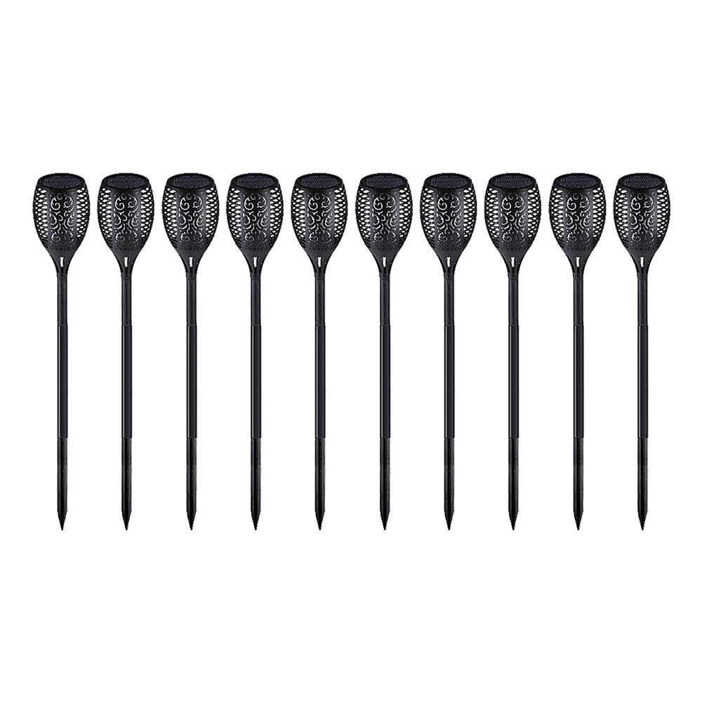 10-Pack Solar Torch Lights With 96 Led Flickering Flame
