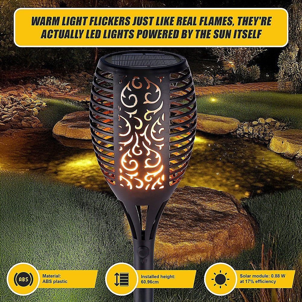 10-Pack Solar Torch Lights With 96 Led Flickering Flame