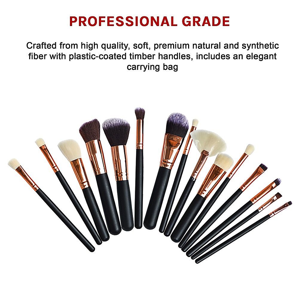 15-Piece Pro Face Powder Makeup Brushes Set