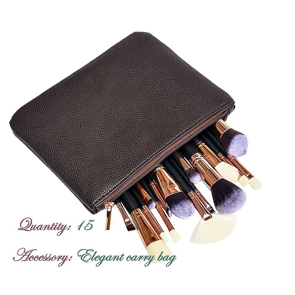 15-Piece Pro Face Powder Makeup Brushes Set