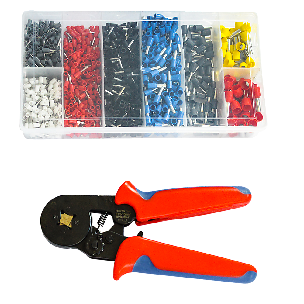 1200Pcs Bootlace Ferrule Crimper Kit With Ratchet Crimping Tool