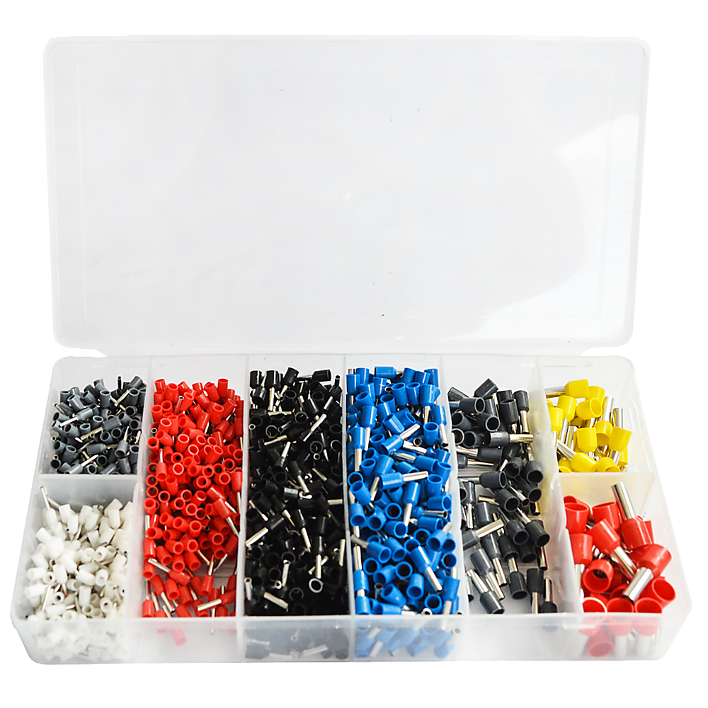 1200Pcs Bootlace Ferrule Crimper Kit With Ratchet Crimping Tool