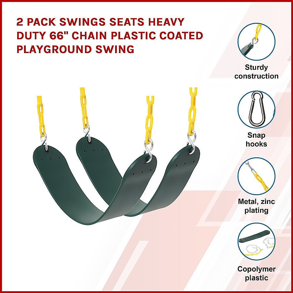 Heavy Duty Swing Seats With 66" Chain, 2-Pack with Gardening Accessories