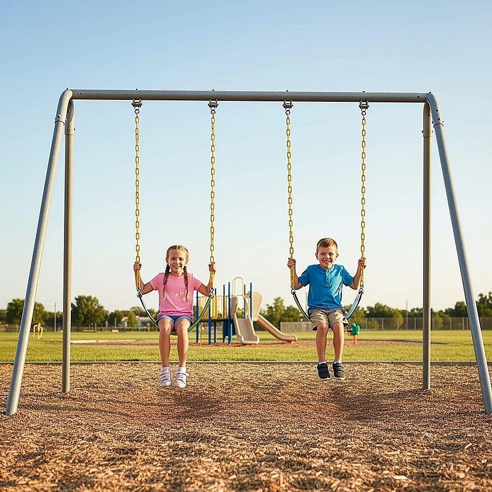 Swings Plastic Coated Playground - Heavy Duty Swing Seats With 66" Chain, 2-Pack