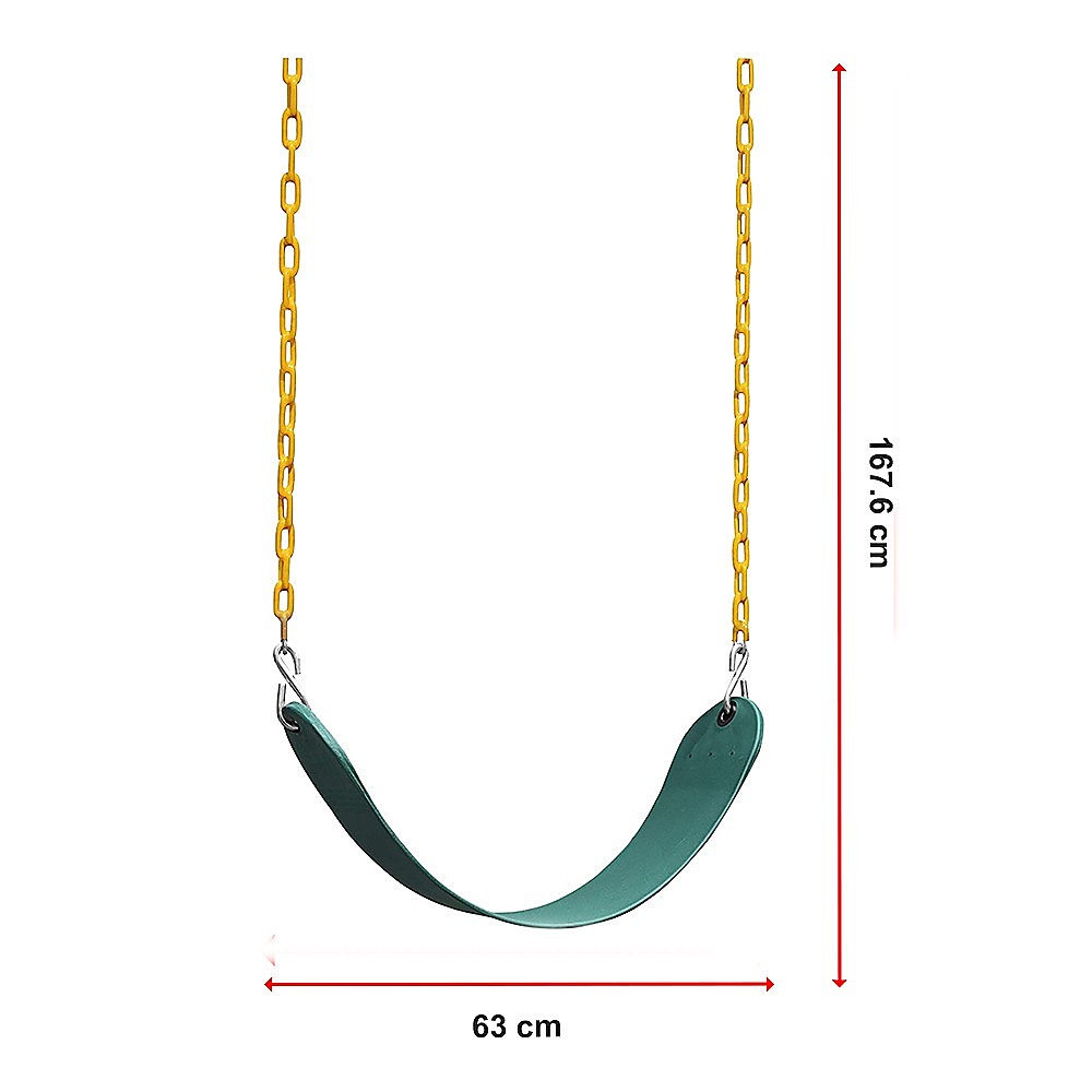 Heavy Duty Swing Seats With 66" Chain, 2-Pack, Swings Plastic Coated Playground