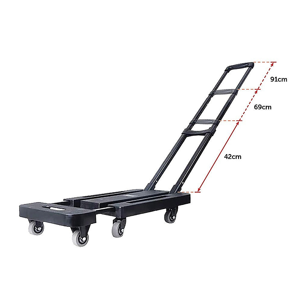 Foldable Trolley Cart With 6 Rotating Wheels