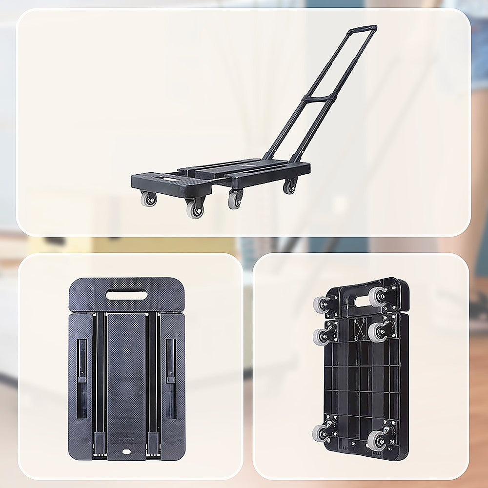 Foldable Trolley Cart With 6 Rotating Wheels