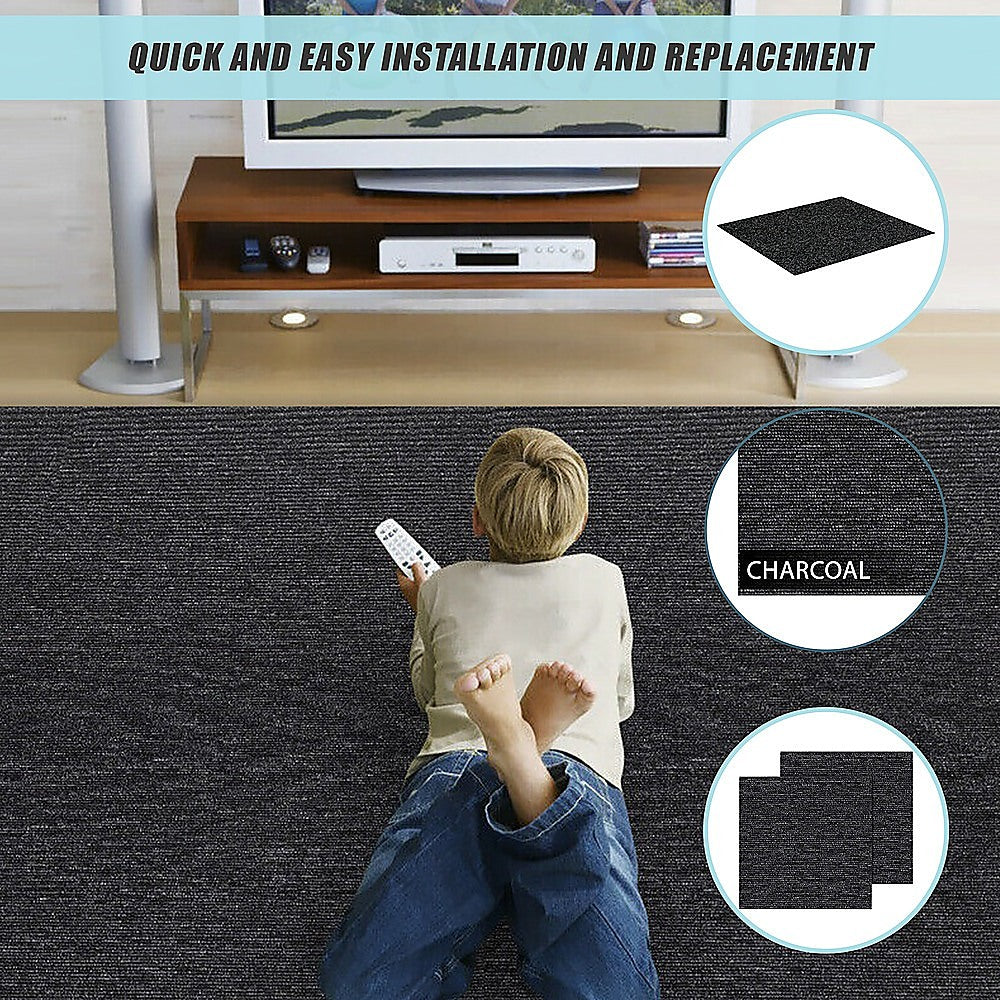 Premium Carpet Tiles Box, Charcoal