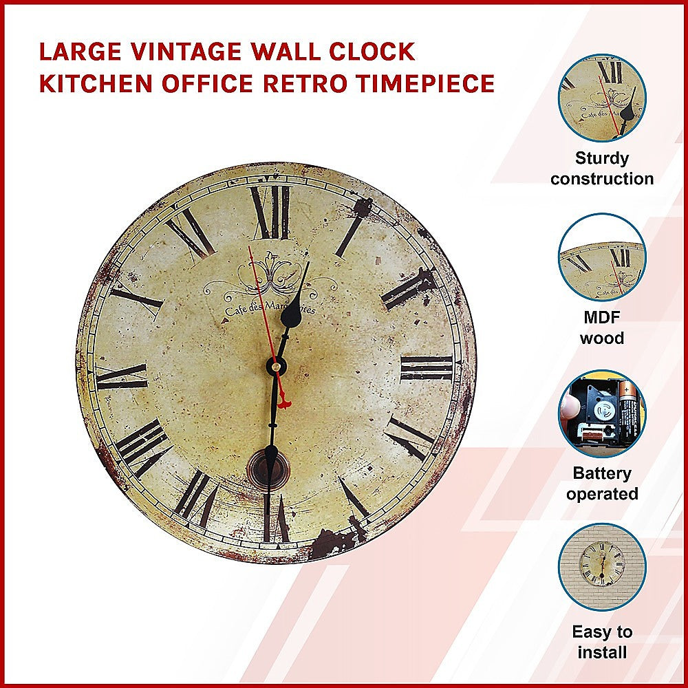 Large Vintage Wall Clock