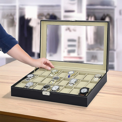 Luxury 24 Slot Watch Display Case