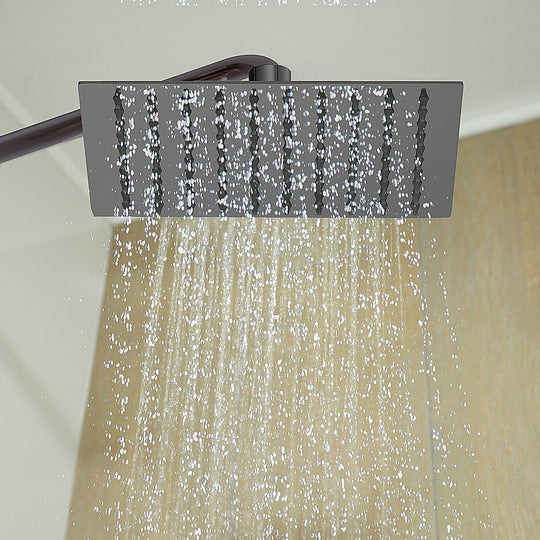200Mm Shower Head Square 304Ss Electroplated Matte Black Finish with Shower Heads & Screens