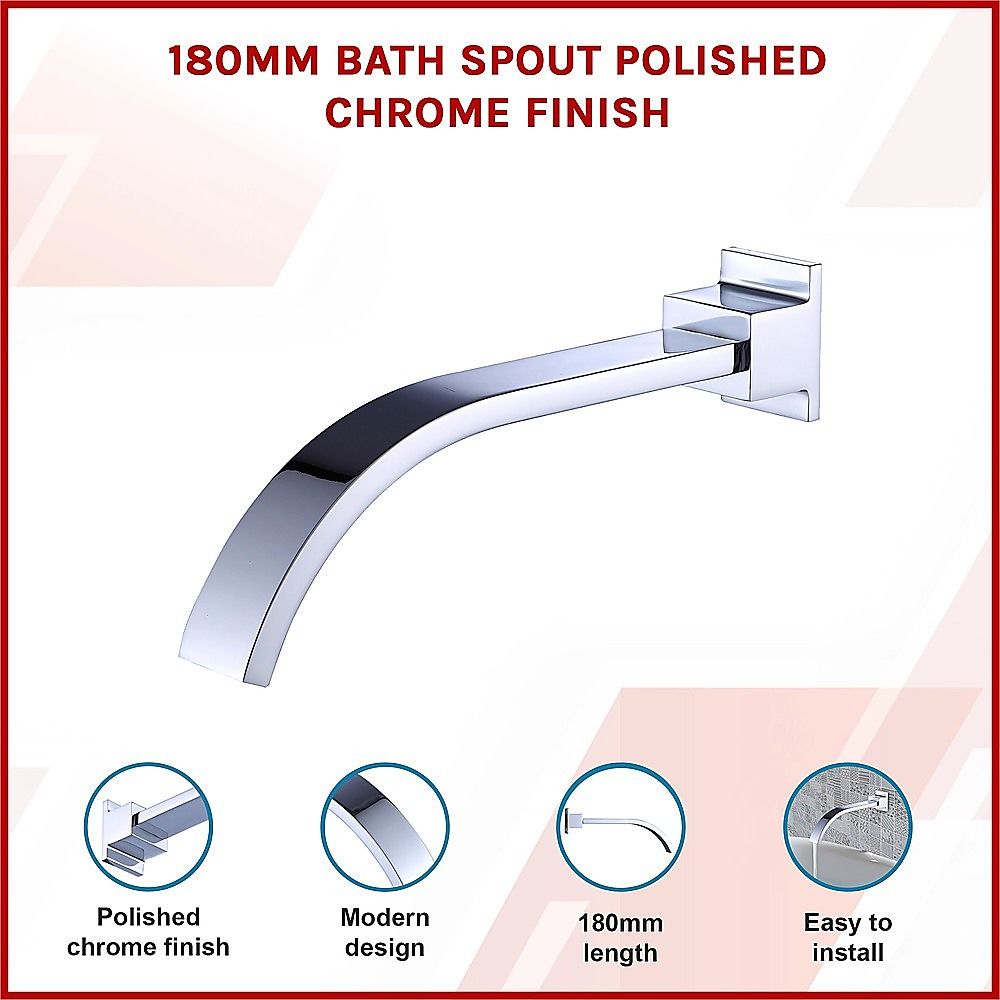 180Mm Bath Spout Polished Chrome Finish