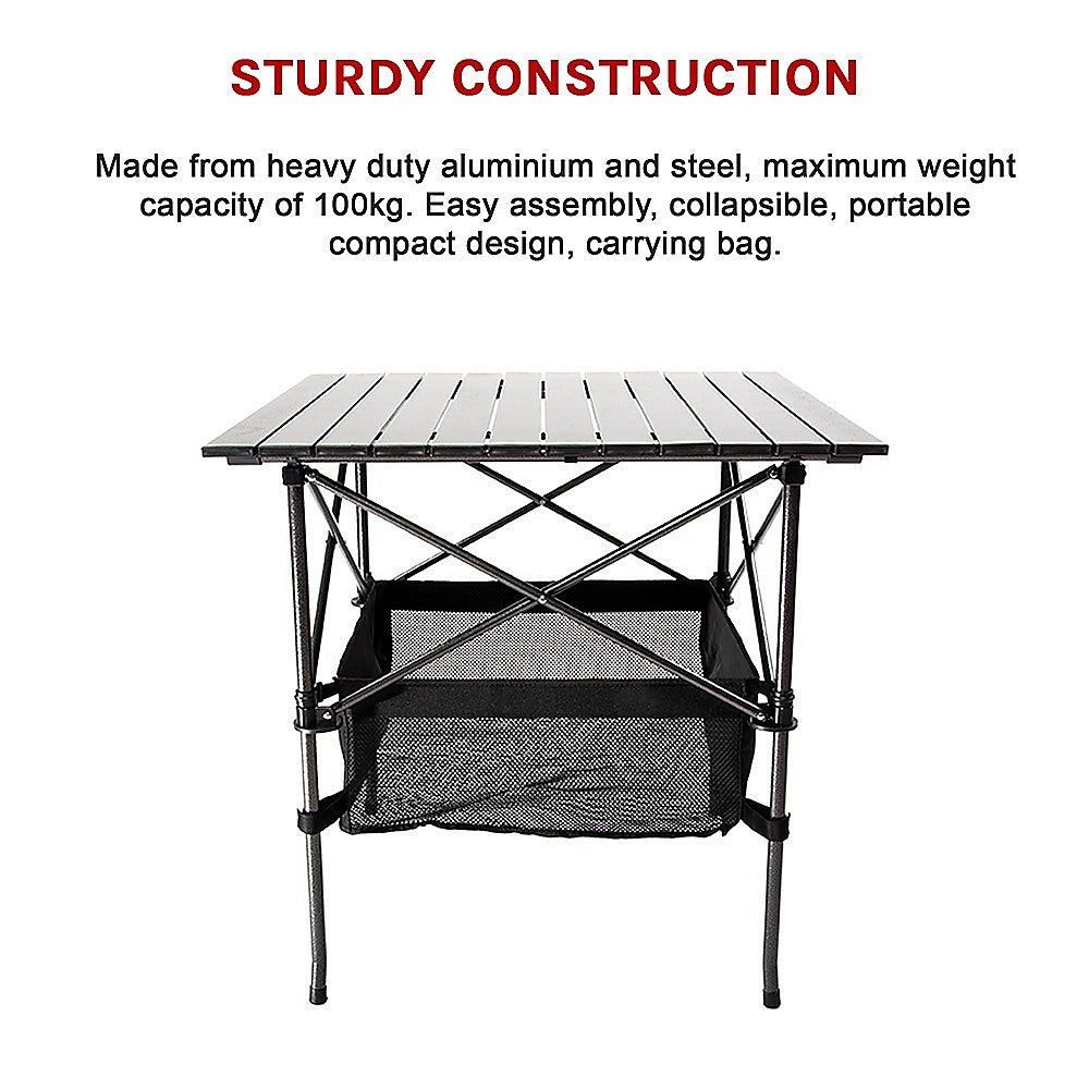 Folding Camping Table - Heavy Duty Steel & Aluminium