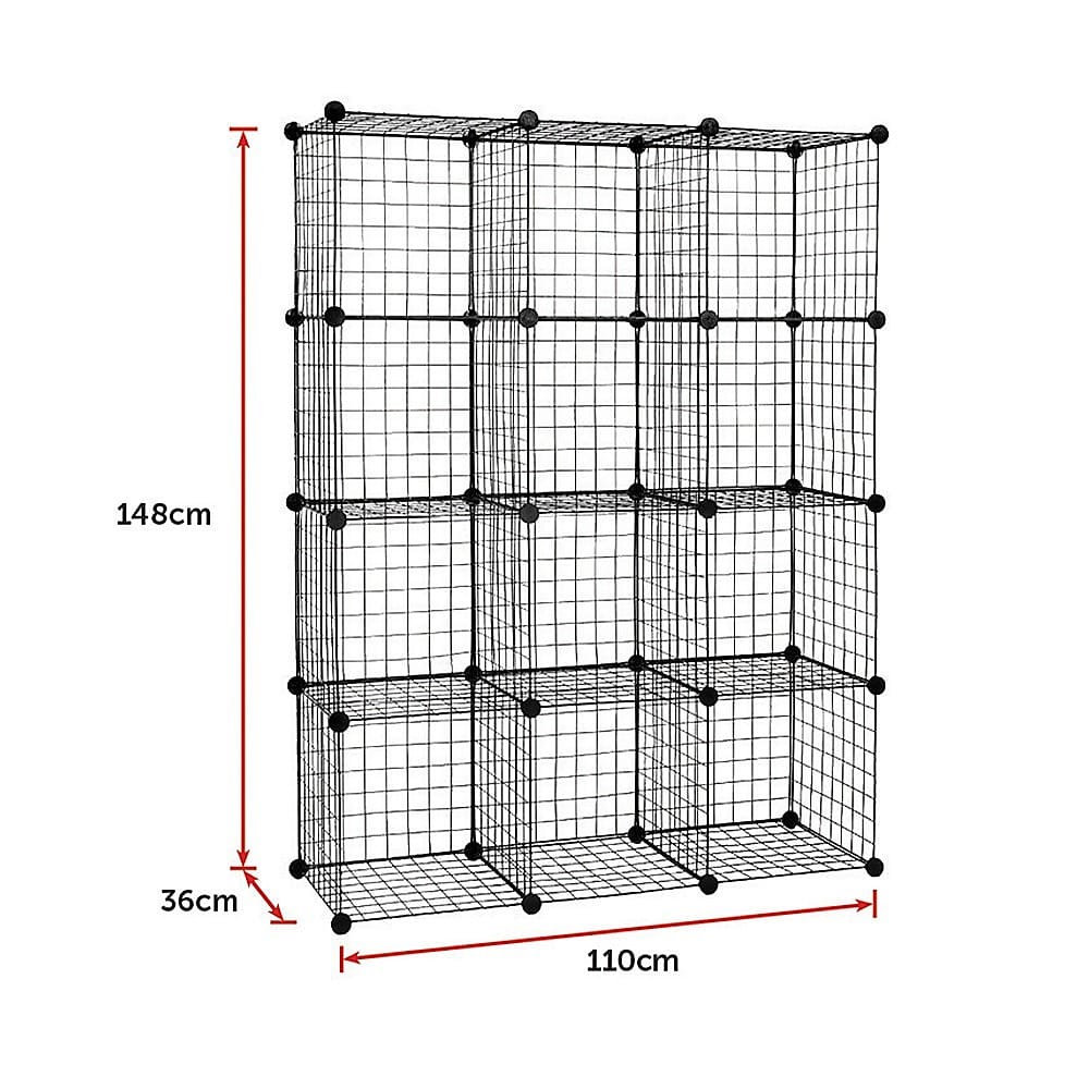 Wire Grid Bookcase Storage 35x35x35cm