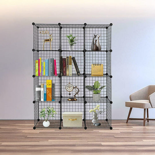 Wire Grid Bookcase Storage 35x35x35cm