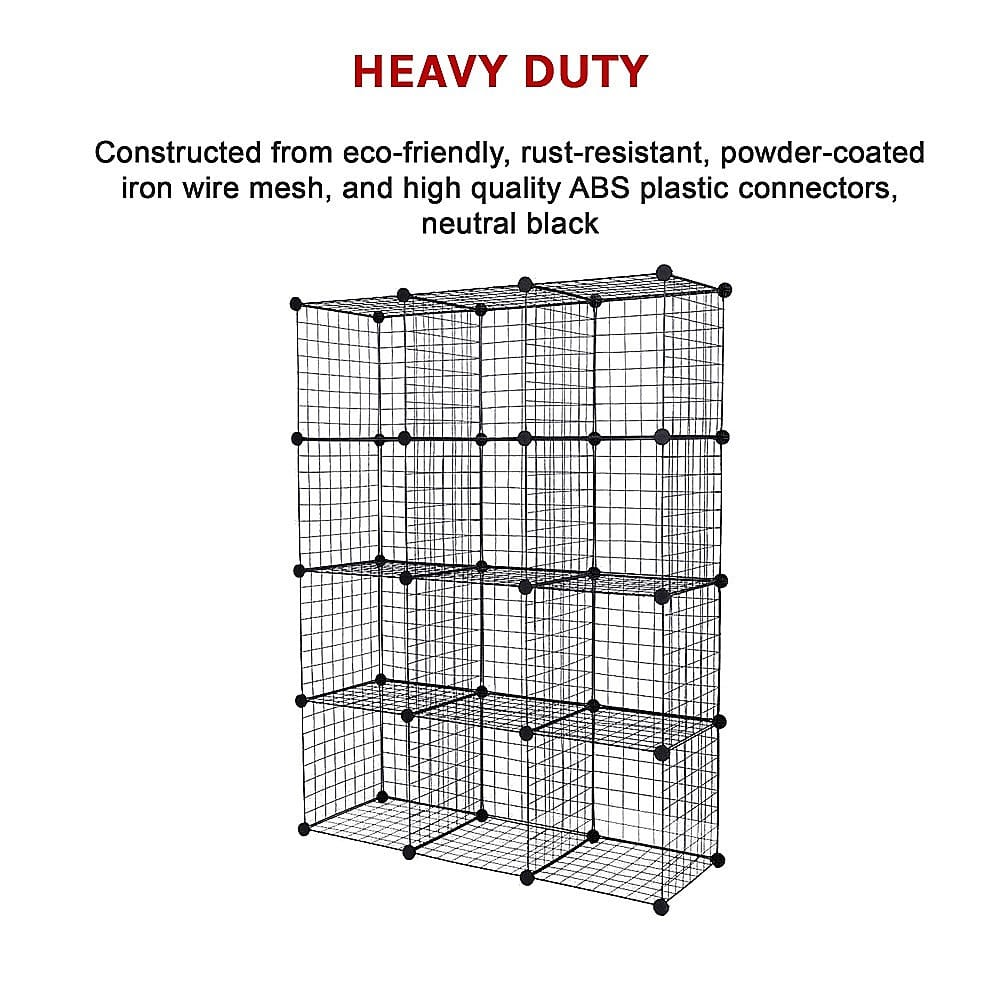 Wire Grid Bookcase Storage 35x35x35cm