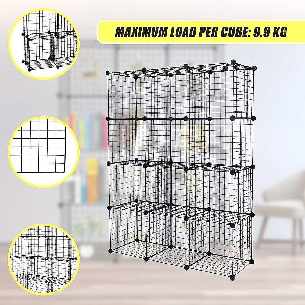 Wire Grid Bookcase Storage 35x35x35cm