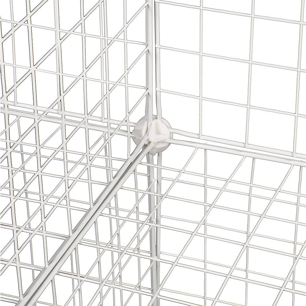 12 Cube Wire Grid Storage Cabinet - White
