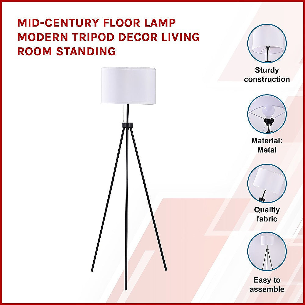 Mid-Century Floor Lamp Modern Tripod Decor Living Room Standing with Floor Lamps - photo 8
