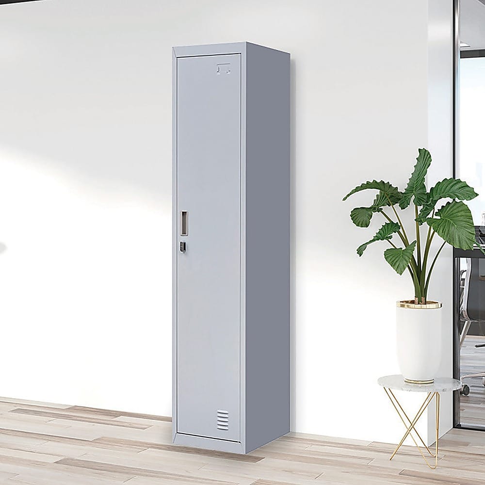 Grey Steel Office Locker Cabinet 180x38x45cm