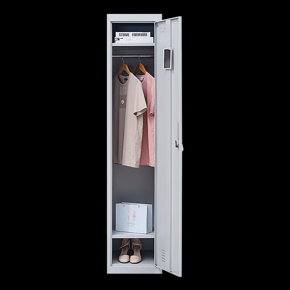 Grey Steel Office Locker Cabinet 180x38x45cm