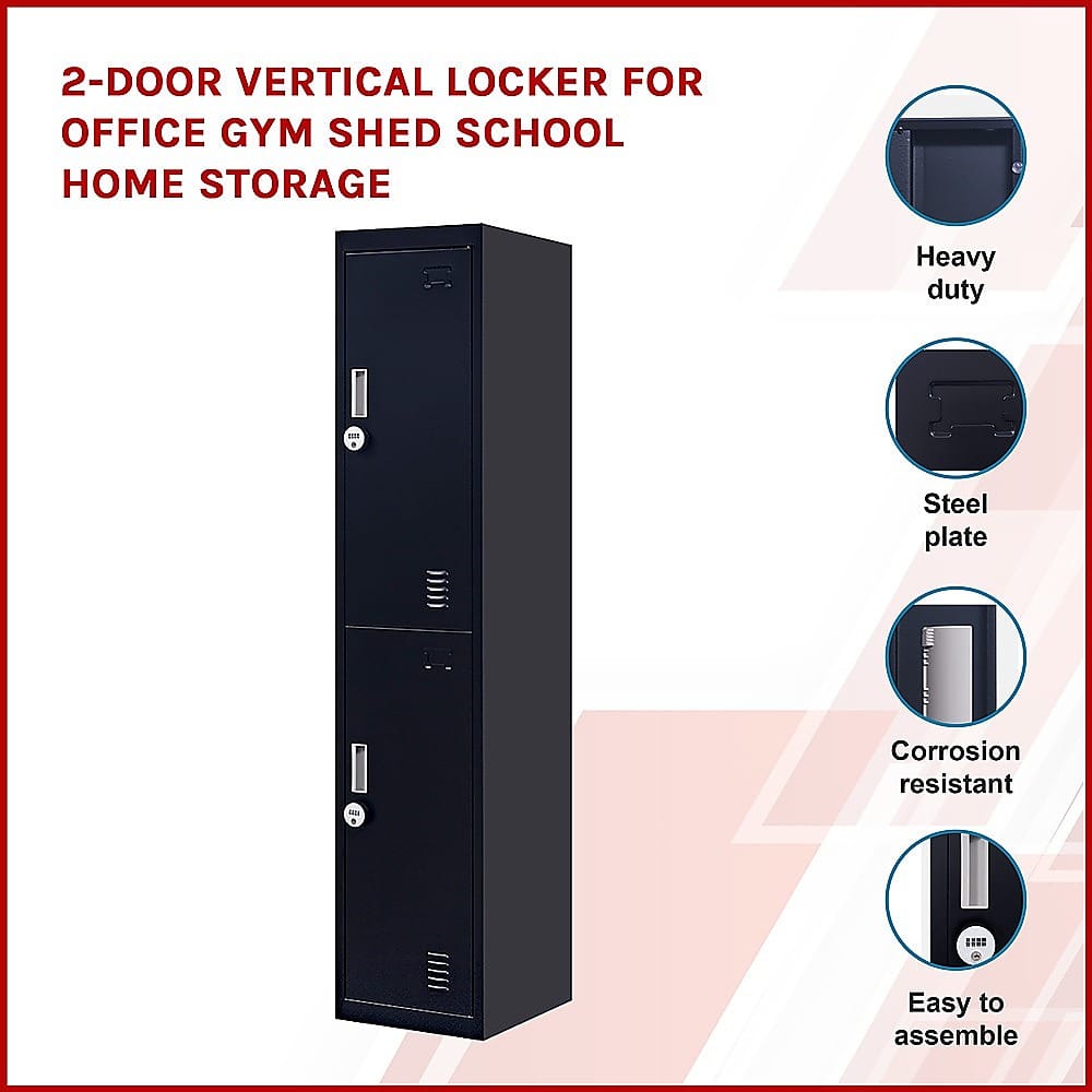 Vertical Storage Locker 2 Door 180x38x45cm