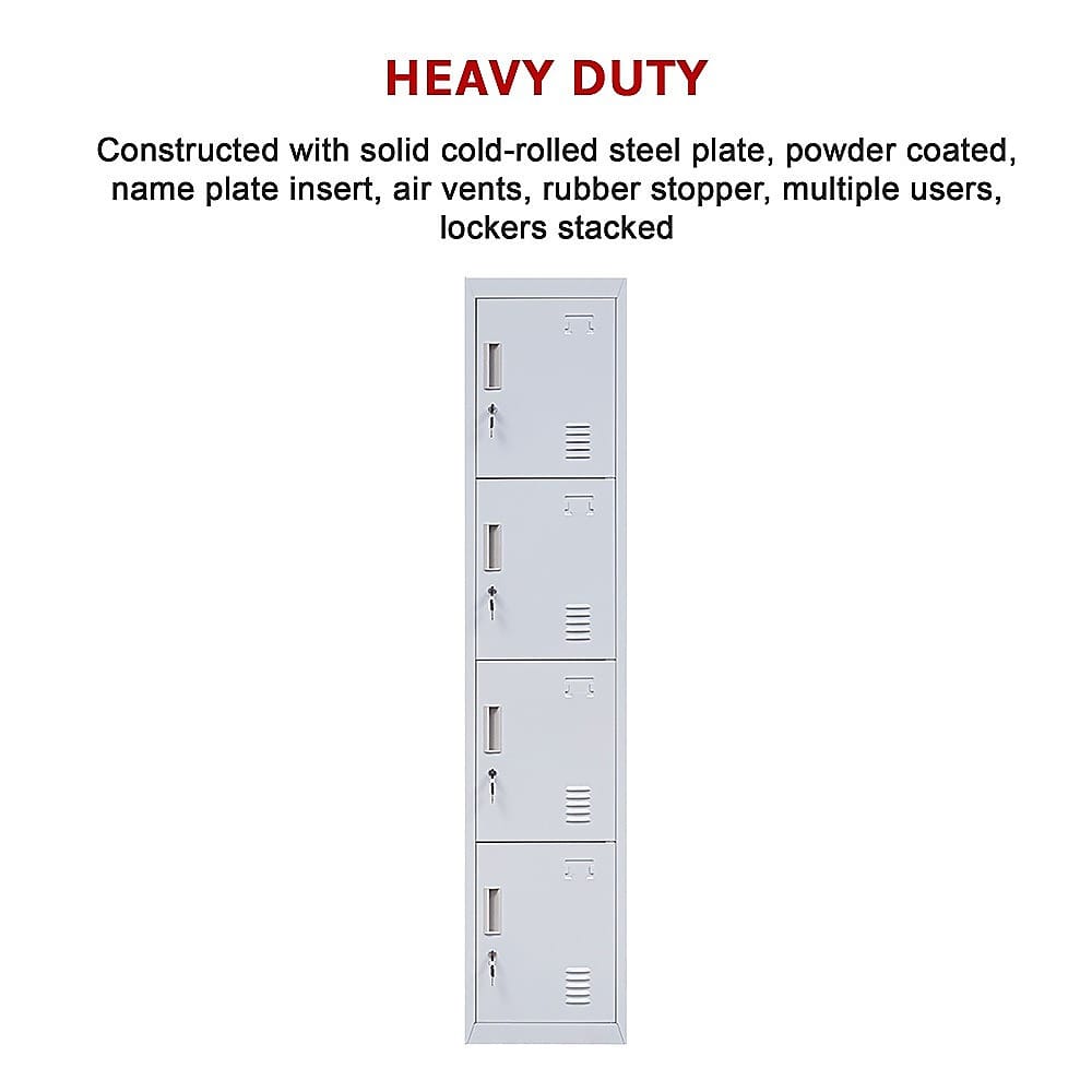 Vertical Storage Locker Grey 180x38x45cm