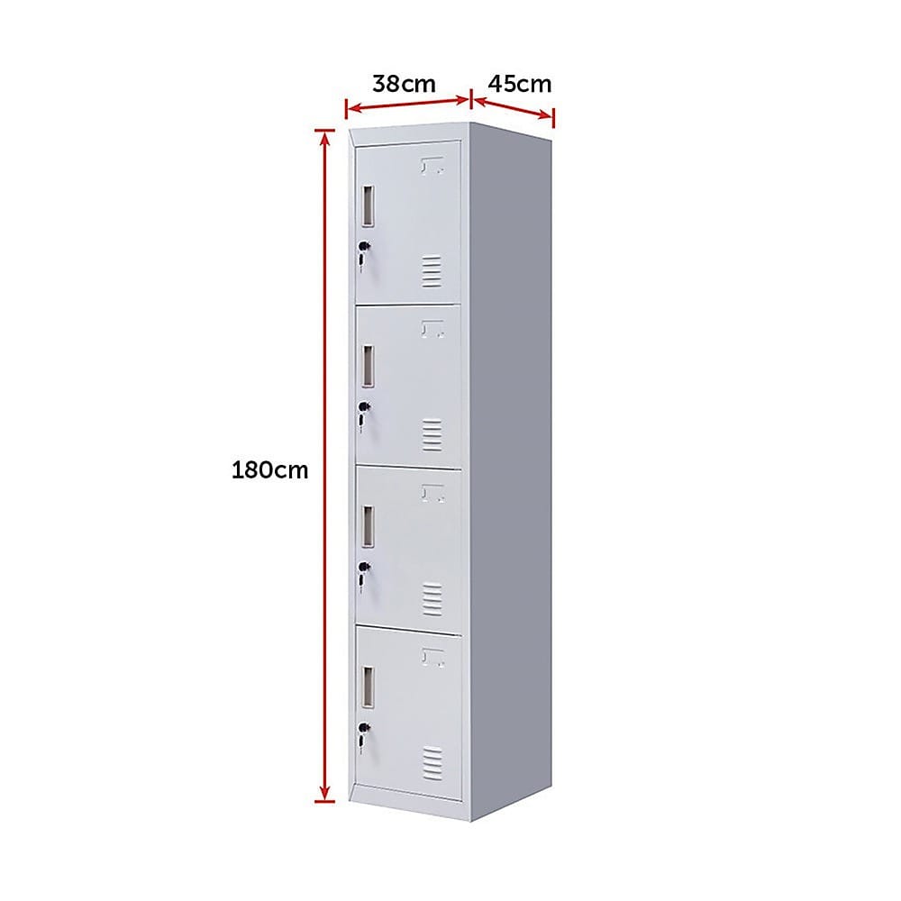 Vertical Storage Locker Grey 180x38x45cm