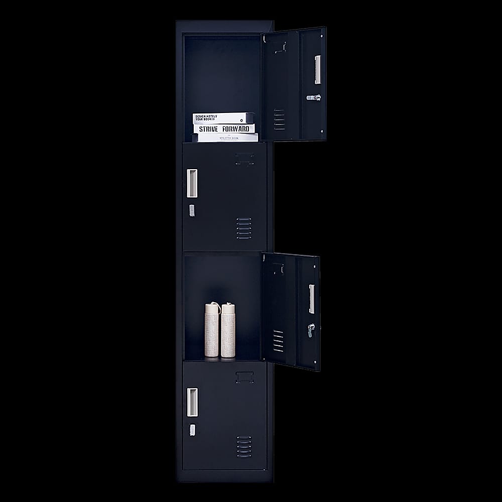 Vertical Storage Locker Black 180x38x45cm