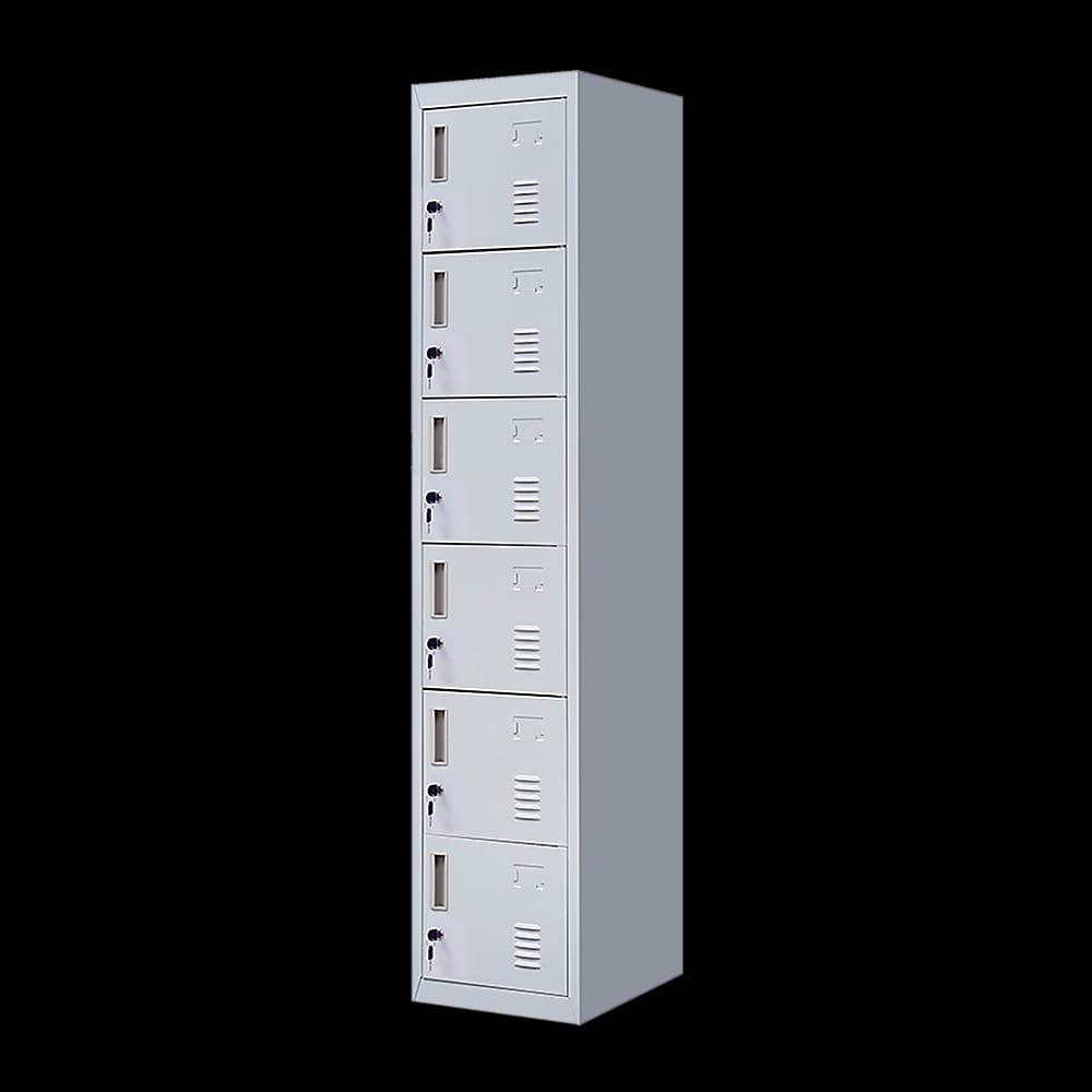 Grey Steel 6 Door Locker 1800x380x450cm