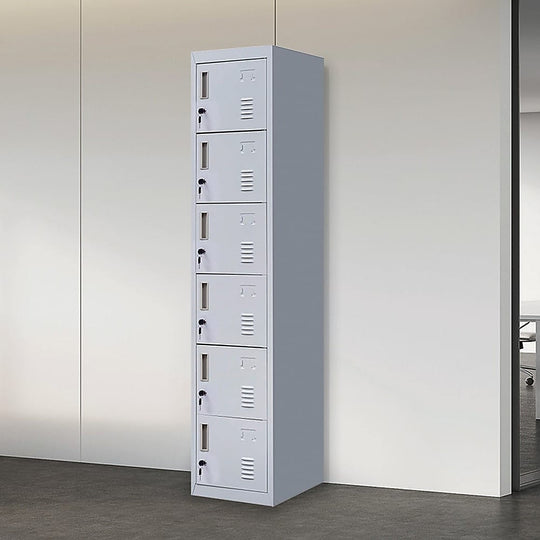 Grey Steel 6 Door Locker 1800x380x450cm