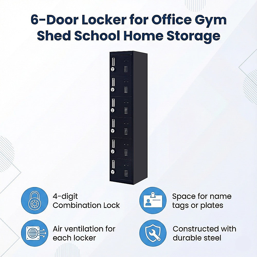 Hexa-Compartment Locker Efficient Organization For All Needs