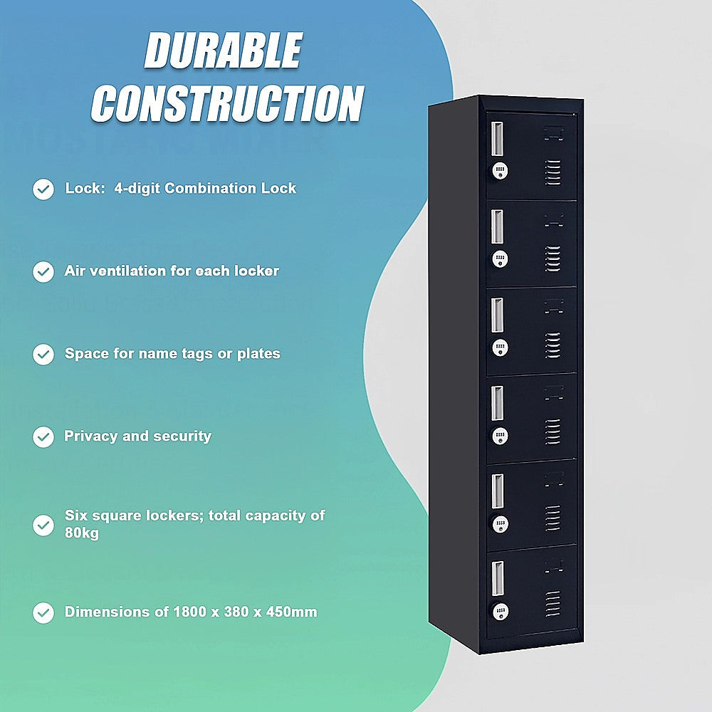 Hexa-Compartment Locker Efficient Organization For All Needs