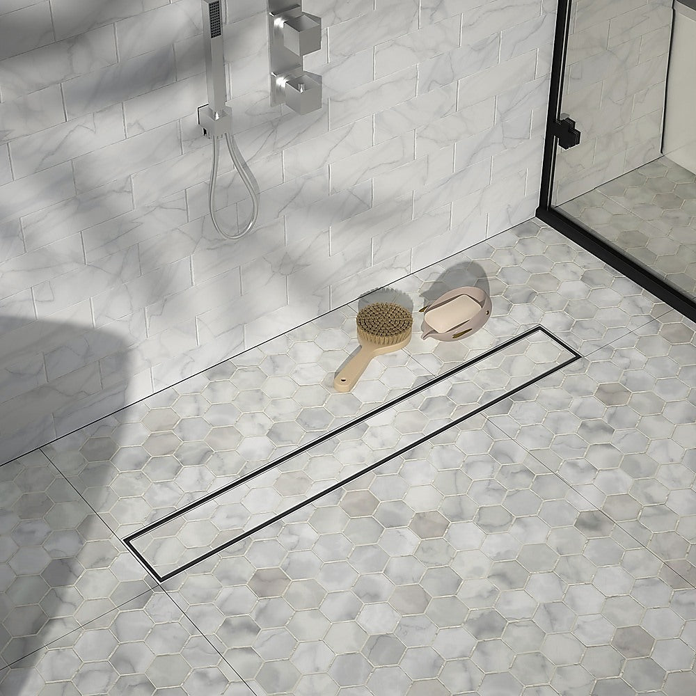 1000mm Stainless Steel Tile Insert Shower Drain - Centre Outlet Floor Waste