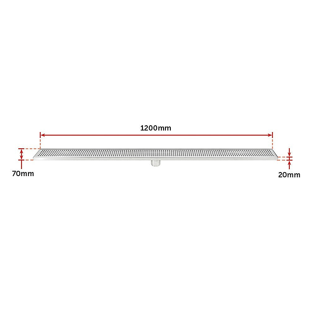 1200Mm Stainless Steel Grate Shower Drain Square Pattern