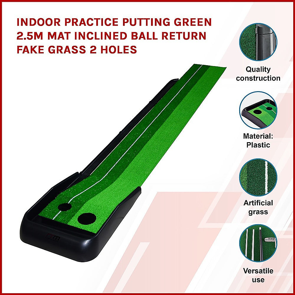 Indoor Practice Putting Green - Inclined Ball Return Mat