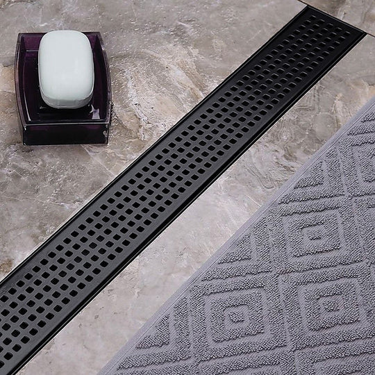 900Mm Black Grate Shower Drain Square Pattern