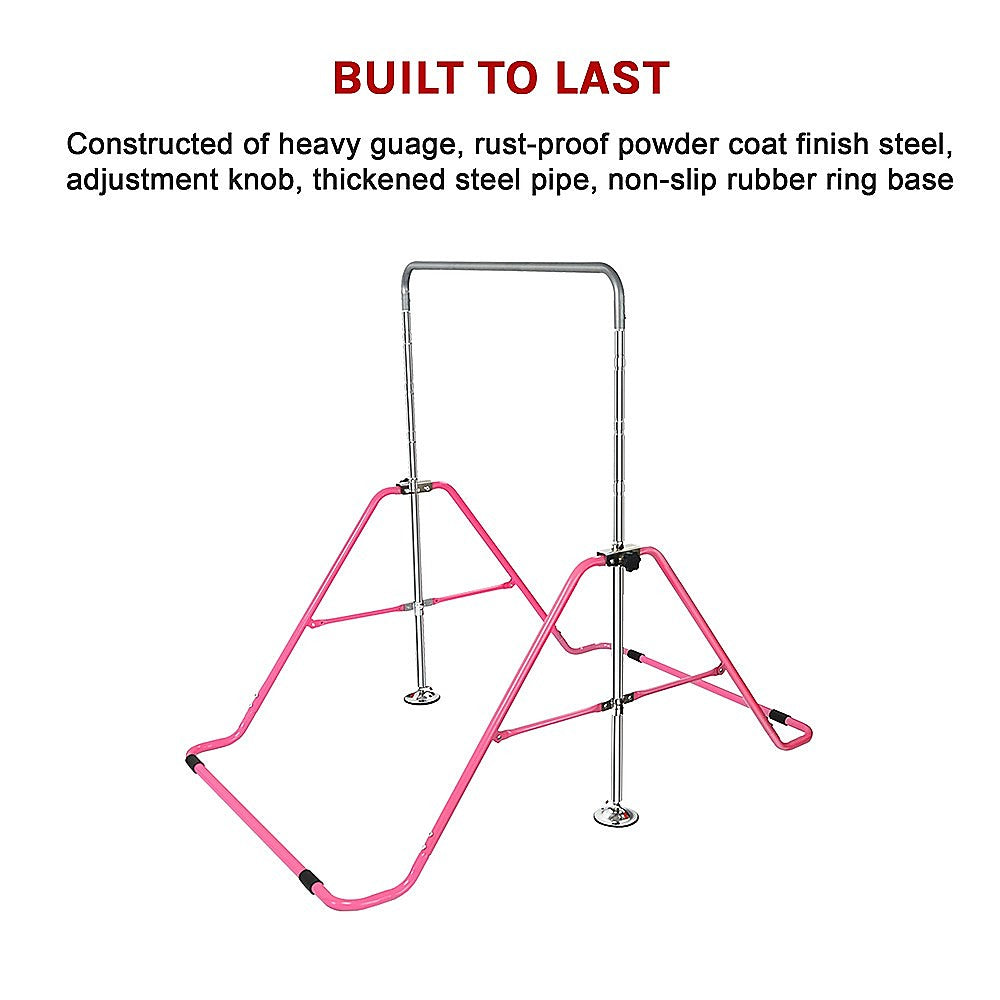 Kids Gymnastics Horizontal Bar - Monkey Kip Bar Pink