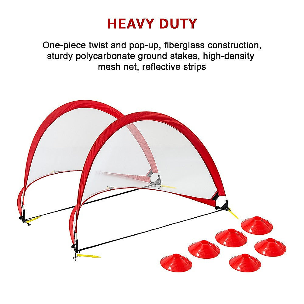 Portable Kids Soccer Goal Set with Cones with Goals Carry Bag