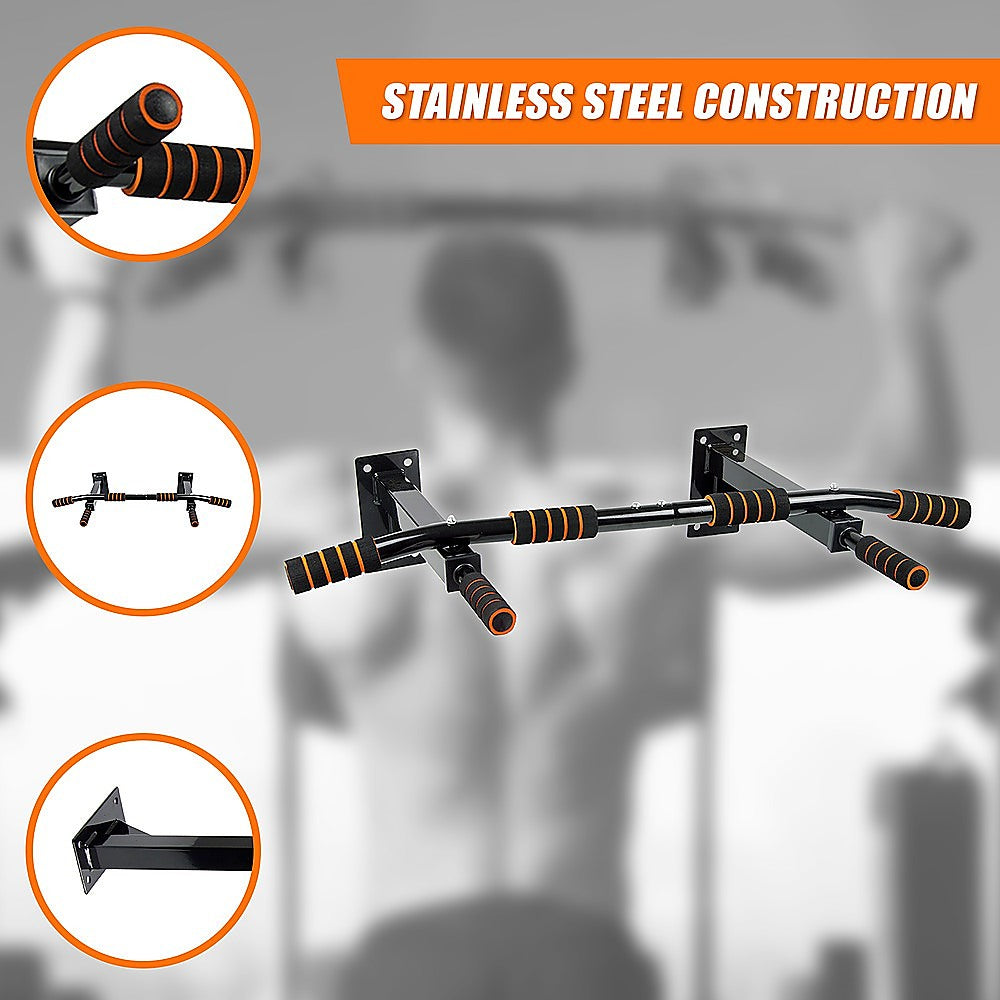 Wall Mounted Pull Up Chin Bar Heavy Duty Strength Training Gear | Home Gym